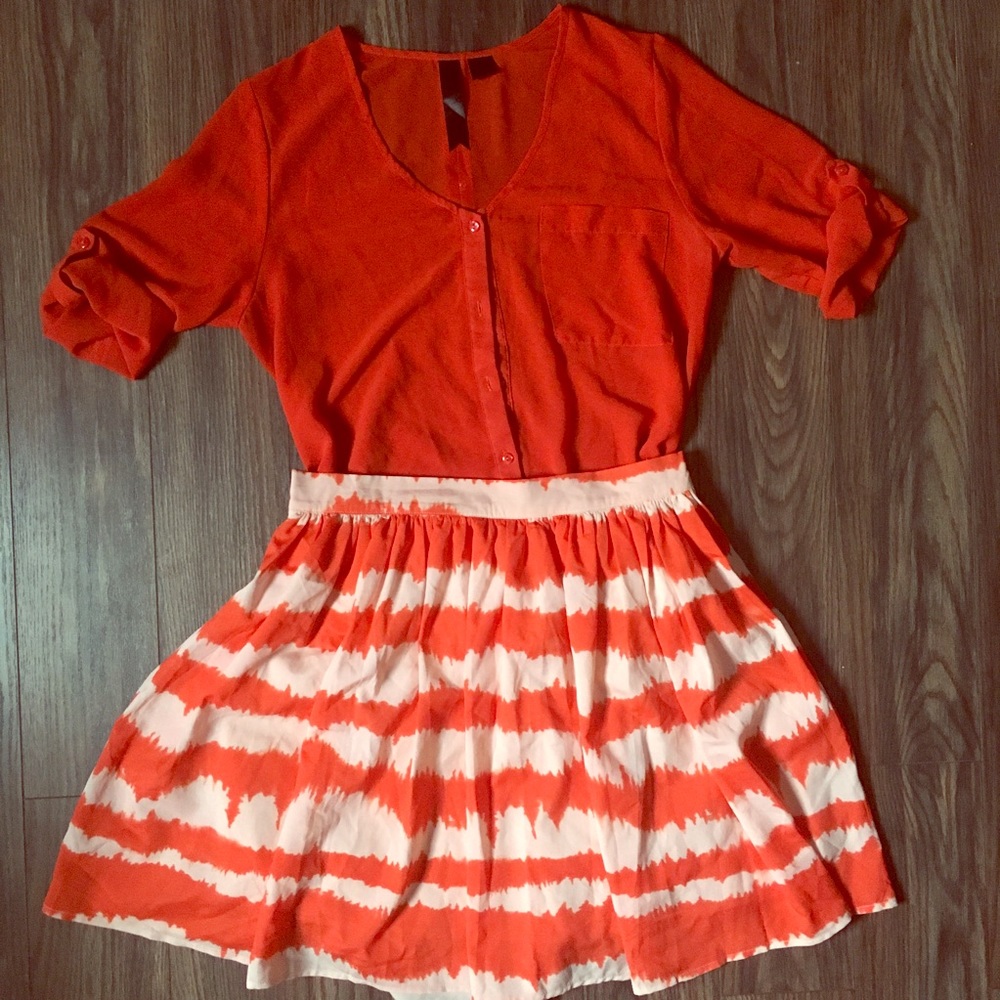 Orange Chiffon Shirt